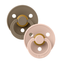 Pacifier BIBS Blush & Dark Oak - Natural, BPA-Free, 2pcs. 0-6