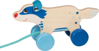 Дървена играчка за дърпане - Язовец GOKI