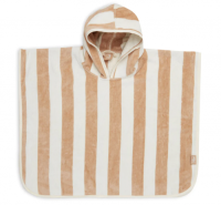Jollein Раирано Пончо за баня Stripe Terry 60x60cm - Biscuit - GOTS