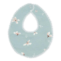 Teething Bib, Jersey - GOTS Windflower Blue