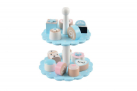 CAKE TRAY IN WOOD, BRIGHT BLUE, 12 CAKES