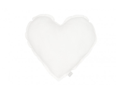 Възглавничка сърце от лен - бяла - 1