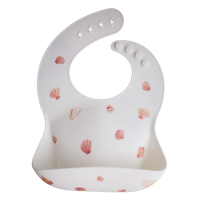 Silicone Baby Bib - Sea Shells Ivory