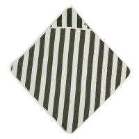 Bath cape Stripe Terry 75x75cm - Leaf Green - GOTS