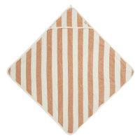 Bath cape Stripe Terry 75x75cm - Biscuit - GOTS