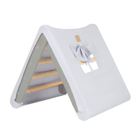 Дървена палатка за катерене , сиво-синя със стълба сив цвят