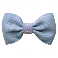 Small Bowtie Bow – Alligator Clip – French Blue Colored Glitter