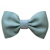 Small Bowtie Bow – Alligator Clip – Nile Blue Colored Glitter