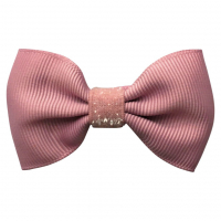 Small Bowtie Bow – Alligator Clip – Quartz Colored Glitter