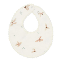 Teething Bib, Jersey - GOTS Windflower Creme