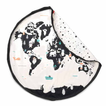 Чанта за играчки и постелка - карта на света/звезди - 2