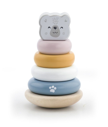 Дървена играчка за нанизване - Мече PolarB (Ханойска кула),1