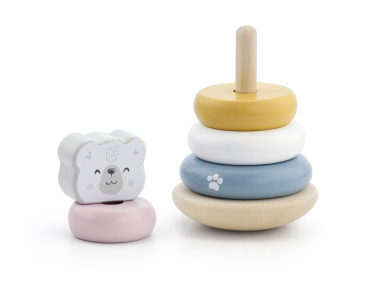 Дървена играчка за нанизване - Мече PolarB (Ханойска кула),2