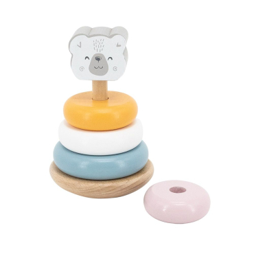Дървена играчка за нанизване - Мече PolarB (Ханойска кула),3