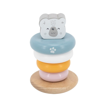Дървена играчка за нанизване - Мече PolarB (Ханойска кула),4