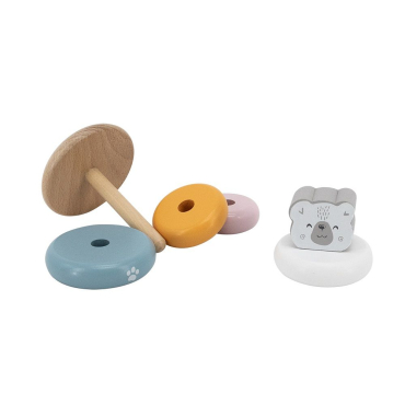 Дървена играчка за нанизване - Мече PolarB (Ханойска кула),5