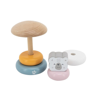 Дървена играчка за нанизване - Мече PolarB (Ханойска кула),6