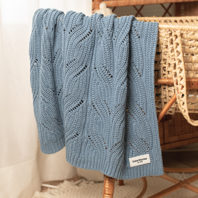 Памучно одеяло – синьо - 1